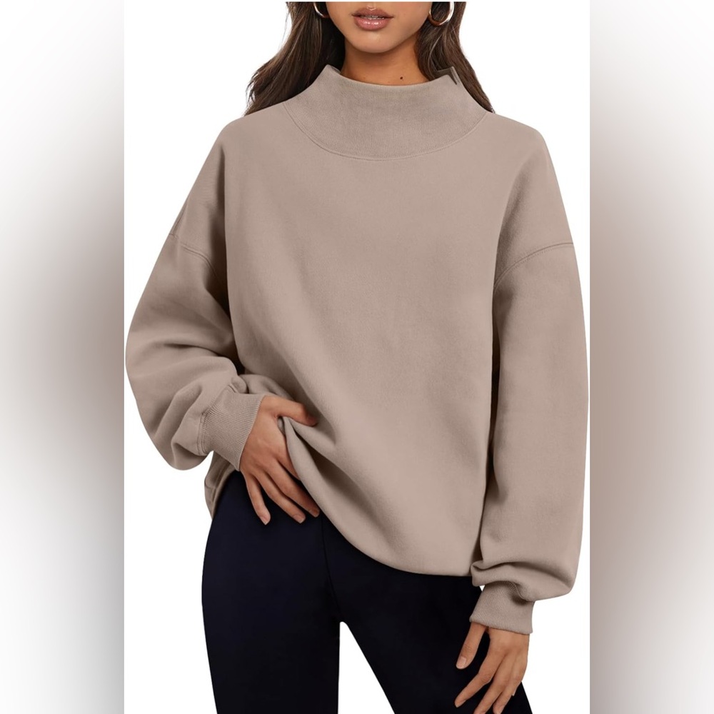 Trendy Queen Womens Oversized Turtleneck Pullover sweatshirt | 2X | NWT